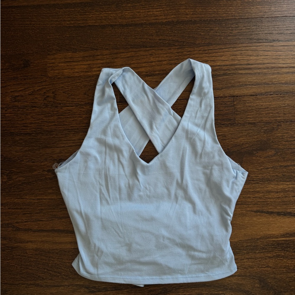Women's Light Blue Cross-Back Top